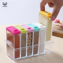 luluhut 6PCS/set transparent container spice jar colorful lid herb salt sugar pepper shakers cooking tools kitchen gadget 2024 - buy cheap