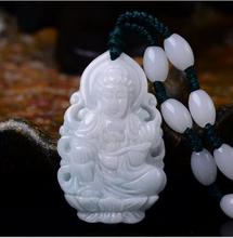 Подвеска из натурального бирманского камня, ожерелье, светло-зеленый, желательно буддийский амулет, подвеска для мужчин и женщин, ювелирные изделия 2024 - купить недорого