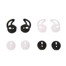 Headset de silicone com gancho, pontas de silicone capa para fones de ouvido, com bico para apple airpods, 4 pares 2024 - compre barato