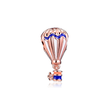 Colgante de plata de ley 925 con diseño de globo de aire caliente para pulsera Pandora, 100%, color azul, envío gratis 2024 - compra barato