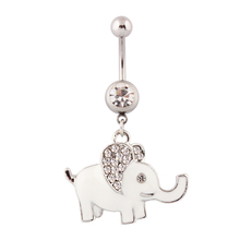 Piercing corporal de elefante claro, anéis de umbigo, joias de umbigo, barra de aço cirúrgico sem níquel 2024 - compre barato