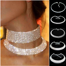 Лидер продаж, женское модное ювелирное изделие, ожерелье серебряного цвета с кристаллами, ожерелье-чокер, ожерелья, ювелирные изделия для свадьбы, дня рождения 2024 - купить недорого