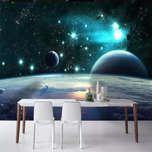 Custom wallpaper 3d magnificent universe earth planet stars background wall paper mural high-grade waterproof material 2024 - buy cheap