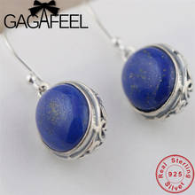 GAGAFEEL Hollow Blue Stone Earrings 100% 925 Sterling Silver Earring for Women Female Vintage Jewelry 2024 - buy cheap