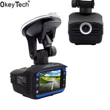 OkeyTech Best 2 In 1 Anti Laser Car Radar Detector G-sensor DVR Camera Recorder 140 Degree Lens HD 720P Russian&English Version 2024 - buy cheap