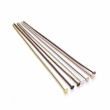 100pcs/bag 40 50mm Flat Head Pins 0.7mm Gold/Rhodium/Copper/Bronze/Silver Plated Head Pins For Diy Jewelry Making Accessories 2024 - buy cheap