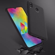 Lenuo sFor Samsung Galaxy M20 Case Le-Shen II Shockproof Soft TPU Carbon Fiber Brushed Back Cover Case For Samsung Galaxy M10 2024 - buy cheap