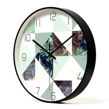 Decoración nórdica impresión Simple relojes de Metal para pared de cuarzo silencio Circular de Metal colgante reloj de diseño moderno Decoración de casa 2024 - compra barato