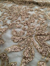 Newest yaking-256 african tulle mesh fabric sparkly glued glitter sequins lace fabric for party dress 2024 - buy cheap