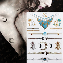 Nova Pintura de Corpo de Metal Que Bling Ouro Metálico Flash Do Tatuagem Temporária Tatuagens Tatuagens de Henna 2024 - compre barato