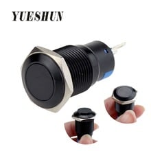 Yuesun interruptor de botão momentâneo, 16mm, de alumínio antioxidante, à prova d'água, 1no, 1nc, botão com travamento, interruptor de cabeça alta 2024 - compre barato