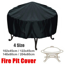 Pátio fogo pit capa à prova de poeira à prova dwaterproof água grill cobre churrasco cozinhar protetor redondo dossel abrigo capa jardim 4 tamanhos 2024 - compre barato