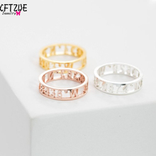 ICFTZWE-sortija de color dorado para Mujer, Anillos de plata para Mujer, anillo de Número Romano delicado, joyería de boda personalizada con fecha para Mujer BFF 2024 - compra barato