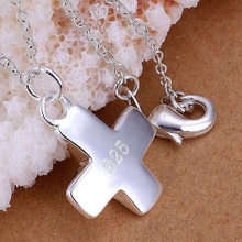 P059 Free Shipping silver plated Necklace, 925 fashion silver jewelry Small cross /NKFGGRST NKFGGRST 2024 - buy cheap