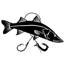 New Design Snook Vinyl Car Decal Creative Rear Windshield Decor Stickers Waterproof Car Styling Fish Decals L182 2024 - buy cheap