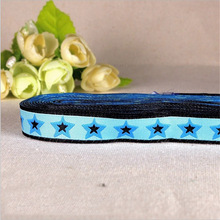 2016Hot! 5/8"16mm Blue stars 100% polyester Cartoon Woven Jacquard Ribbon For DIY Accessories Headwear Or DIY Dog Collar 2024 - buy cheap