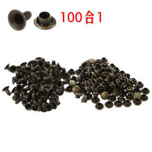 100 pcs/set 6mm Round Leather Repairing Rivets Tubular Metal Single Silver Bronze Rivets with Fixing Tool Kit Belts DIY Crafts 2024 - buy cheap