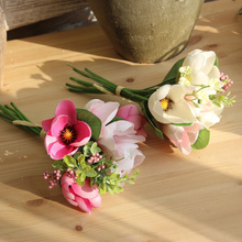 2 cores de seda magnólia flor artificial flores decoração do casamento buquê de noiva decoração de casa flor falsa 2024 - compre barato