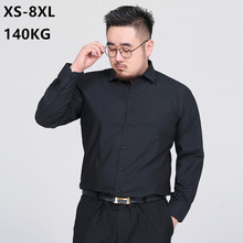 Camisas de alta qualidade para homens vestido branco preto camisa dos homens manga longa formal escritório negócios plus size 5xl 6xl 7xl 8xl blusa 2024 - compre barato