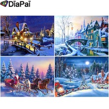 DIAPAI 100% Full Square/Round Drill 5D DIY Diamond Painting "House snow scene" 3D Embroidery Cross Stitch Home Decor 2024 - buy cheap