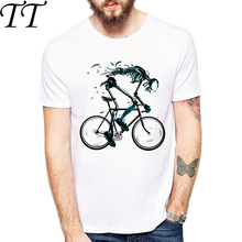Worn out Bikes T-shirts Men Funny Skeleton Design Short Sleeve O-neck Tshirts Fashion Summer Style Tops Tees 2024 - buy cheap