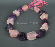 Large Natural Purple color Pink Quartz Cut Nugget Beads,Rock Rough Crystals Quartz Drilled Slab Beads DIY Pendants 18-26x18-30mm 2024 - buy cheap