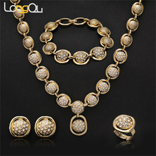Longqu Top quality Exquisite Dubai  gold-color Jewelry Set Luxury Nigerian Wedding African Beads Jewelry Set Costume Design 2024 - buy cheap