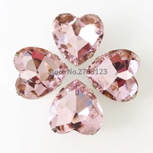 Free shipping! Heart shape pink color Glass Crystal flatback loose rhinestones,sew on stone for diy Clothing accessories 2024 - buy cheap