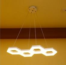 Lustre moderno de acrílico com led, luminária suspensa com seis lados em forma de personalidade para sala de jantar, hotéis, quarto, estudo 2024 - compre barato