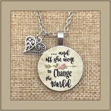 2019/ New commemorative necklace, graduation gift and Off she went to change the world, charm necklace, graduation gift necklace 2024 - buy cheap