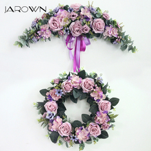 JAROWN Artificial Wreath Threshold Flower Simulation Silk French Rose Floral Garland Wedding Party Decor Home Office Door Flores 2024 - buy cheap