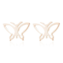 Animal Butterfly Stainless Steel Stud Earrings Hollow Gold Butterfly Earrings Stud Earrings for Women Child Cute Ear Jewelry 2024 - buy cheap