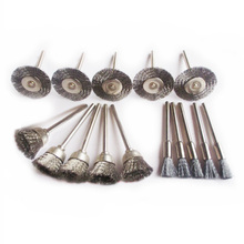 15pcs Steel Wire Wheel Brush dremel accessories rotary tool for mini drill tools electric burr deburring brushed wheels disc 2024 - buy cheap