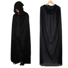 Unisex Men Women Hooded Cape Long Cloak Black Halloween Costume Dress Coat DS 2024 - buy cheap