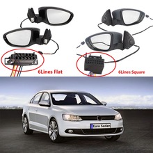 6-Lines Left Right Door Side Wing Mirror Heated Signal Light Assembly For European Jetta Sedan MK6 GLI 2011-2018 2024 - buy cheap