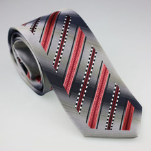 YIBEI Coachella Men's ties Bordered Grey With Coral Black White Stripes Necktie fashion Ties for men dress shirts Wedding 8.5CM 2024 - buy cheap