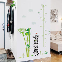 Adesivo de parede para quarto de crianças, panda, bambu, medida de altura, gráfico de crescimento, decalque para parede, pôster, arte, mural 2024 - compre barato