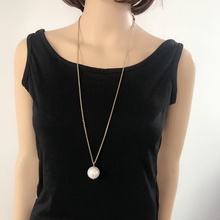 Fashion Simple Pearl Pendant Cute Necklace Twisted Chain Long Jewelry 2024 - buy cheap