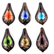 QianBei Wholesale 6pcs handmade Murano Lampwork Glass Color Glory Water Drop Pendant Fit Necklace Hot Gift 2024 - buy cheap