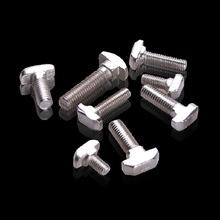 Free Shipping 50pcs M6*12Nickel Plated Carbon Steel Hammer Head Bolt Aluminum Connector T Head Screws For3030 Aluminum Profile 2024 - buy cheap