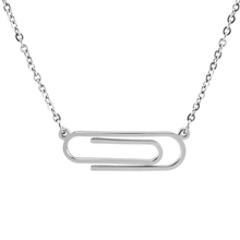 Risul Women Necklace Stainless steel paper clip Pendant office clip Necklaces female lovely Jewelry Rolo chain mirror polished 2024 - buy cheap