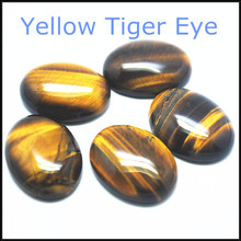 Cabujón de piedra preciosa natural, piedra de cuarzo, ónix negro, Ojo de Tigre, ovalado, tamaño de 15x20mm, 5 uds. 2024 - compra barato