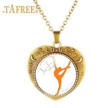 TAFREE Fashion Simple Vintage Pendant Chocker ballett gymnastics girl  Art picture Necklace For Women Necklace Jewelry GY177 2024 - buy cheap