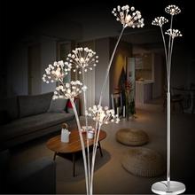 Modern Art Dandelion LED Floor Lamps Creative Silver Bedroom Crystal Stand Lamp Living Room Study Wedding Dress Shop Decoration 2024 - buy cheap