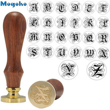 Mogoko 1x Sealing Wax Stamps Wooden Handle Gothic 26 Letters Alphabet Wax Badge Seal Stamp Letter A-Z Card Envelope Bottle Decor 2024 - buy cheap