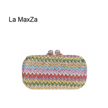 La MaxZa Handmade Beaded Diamonds Party Bag Small Purse Party Banquet Bag New Design Ladies Clutch Bag Women Evening Bag 2024 - buy cheap