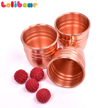Super Professional Brass Three Cups and Balls With Chop Cup (Large) Magic Tricks Close Up Magia Illusion Gimmick Props Magicain 2024 - buy cheap