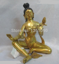 Estatua de Buda de la diosa kwan-yin, estatua de oro de 24K, bronce púrpura 00657 increíble sagrado de Nepal xd 100% 2024 - compra barato