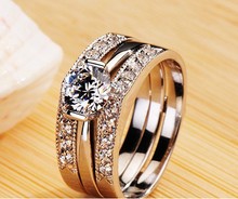 Free Shipping New&Hot Luxury quality stamp pt950 NSCD synthetic diamond wedding ring set,wedding set,bridal set,anniversary set 2024 - buy cheap