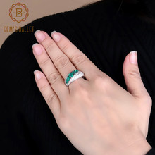 Кольцо женское из серебра 925 пробы, с натуральным зеленый агат, натуральный камень карата 2024 - купить недорого